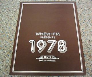 WNEW FM 102.7 1978 Calendar Scott Muni Alison Steele Pete Fornatale 
