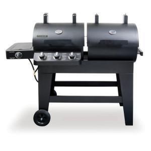 Brinkmann Dual Function 3 Burner Propane Gas Charcoal Grill and Smoker 