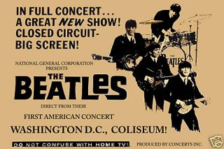 British Invasion The Beatles at Washington D C Concert Poster 1964 