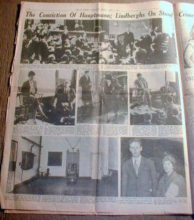 Best 1936 Newspaper Bruno Hauptmann Executed for Lindbergh Baby Kidnap 