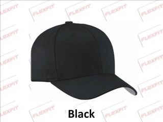 New Flexfit Fitted Hat Ballcap Black Plain Blank Cap