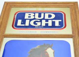 Bud Light Clydesdale Advertising Mirrored Sign Vintage 1986