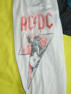 1986 AC/DC VINTAGE TOUR JERSEY PAPER THIN + SOFT T SHIRT WHO MADE 