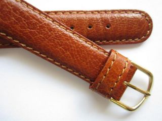 Dark Brown Buffalo Print Leather Stitched Watch Band