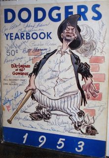 1953 Brooklyn Dodgers Yearbook with 26 Autographs JSA
