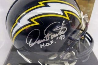   14 Signed Mini Football Helmet Case San Diego Chargers COA Hall Fame