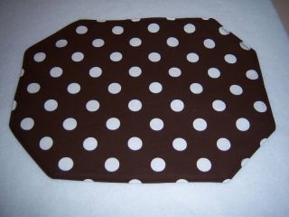 Fabric Placemats Brown with White Polka Dots