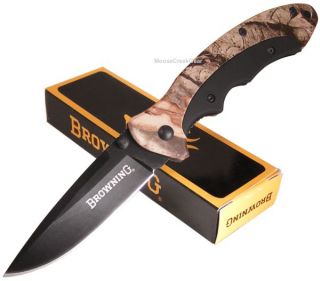 Browning Mossy Oak Camo Folding Pocket Hunting Hunter Knife