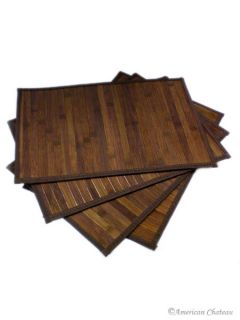 set of 4 chocolate brown slat bamboo placemats 12x18 this is a set of 
