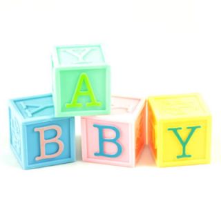 Plastic Baby Building Blocks for Christening Baby Shower Cake 