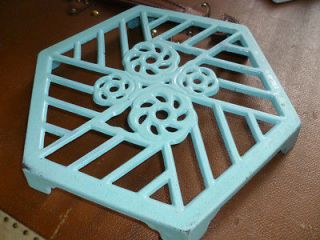 RARE! Antique French Heavy Enamelled Cast Iron Trivet   by ROSIERES 