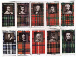 Scotland 1927 Full Set of Scottish Clan Tartan Cards