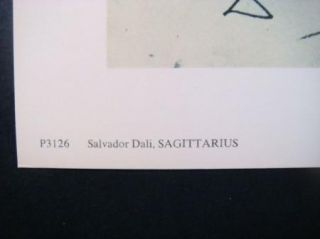 1969 Salvador Dali Original Zodiac Print Sagittarius Lithograph