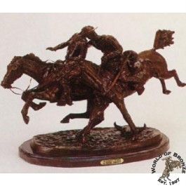 WOUNDED BUNKIE by Frederic Remington Bronze Handcast Sculpture w 