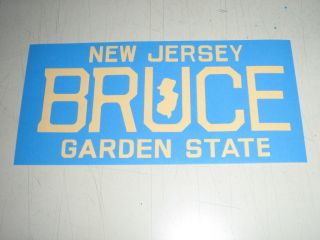 Springsteen Bruce N J License Plate Sticker EXC New Cond