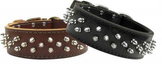   Leather Spike Spiked Stud Brutus Dog Pet Puppy Collar Spikes