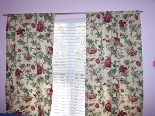 Pair of WAVERLY MONTAGUE Drapes 87 x 40 Curtains Set of 2