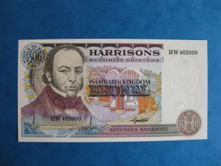 Superb Harrisons Brunel Specimen Test England Banknote UNC