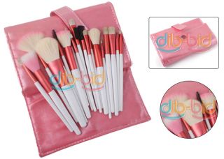 18 Pcs Makeup Mineral Eyeshadow Pink Brushes Set Case