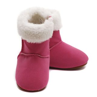 Modit Baby Girls 3 Berry Micro Suede Zipper Faux Fur Cuff Boots