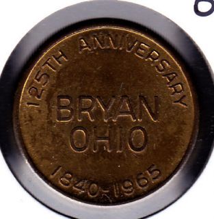 1840 1965 Bryan Oh Ohio 25c So Called Dollar Token