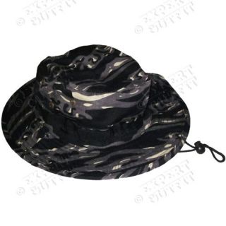 Floppy Boonie Hat Black Camo Camouflage Hunting Bucket Cap New 