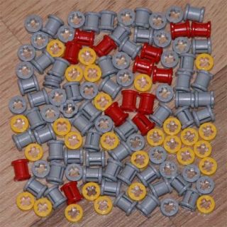 Lego Technic Bushes 110 Parts Yellow Red Grey Half and Full Size New 