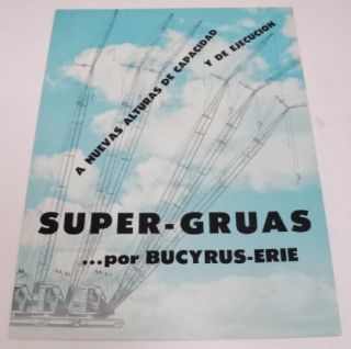 Bucyrus Erie 1961 Super Graus Crane Brochure Spanish