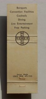 1960s Matchbook The Rainbow Hotel Butte Great Falls MT
