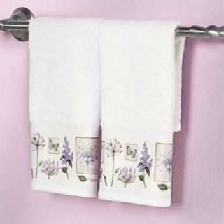 Purple Lavender Flowers Butterfly Bathroom Towel Set