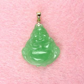 this is a brand new 14k gold jade buda pendant the pendant is 1 inch 