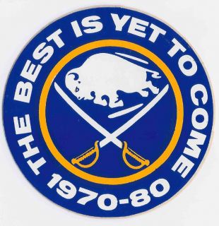 Buffalo Sabres Vintage Sticker from 1980 10 Year Anniversary Excellent 
