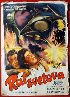 War of The Worlds Byron Haskin Sci Fi 1953 RARE Unique Yu Movie Poster 