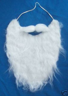 White Santa Christmas Beard Mustache Uncle Sam Faux Fur