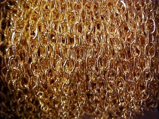 Gold Plated Cable Chain Huge 8x5 5mm 100 Feet FPS019