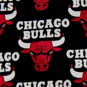 RM Style Chicago Bulls Logo Black Red Silk Men Neck Tie