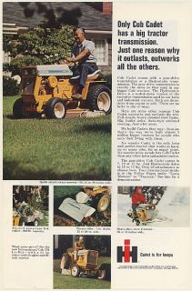   IH International Harvester Cub Cadet Lawn and Garden Tractor Print Ad