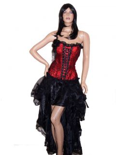Red Burlesque Moulin Rouge Bustle Skirt Costume Set Sz s M L XL