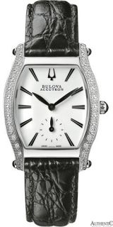 Bulova Accutron Diamond Bezel Leather Womens Watch 63R004