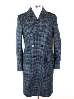 Burberry Coat Navy Houndstooth Mens SZ48 at Socialite Auctions 9 154 