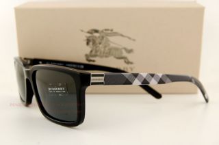 Brand New Burberry Sunglasses Be 4097 3241 87 Black Gray Lenses for 