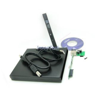 New USB2 0 Slim DVD CD RW Burner External Enclosure with SATA Connetor 