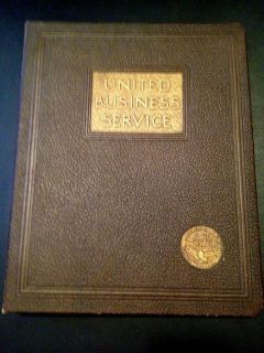 Vintage Business Binder 3 Hole UNITED BUSINESS SERVICE Slogan Emblem 