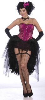   wearing the sexy burlesque babe adult costume includes corset skirt