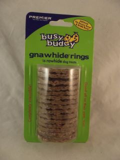 Busy Buddy Choice Bristle Bone Bouncy Bone Gnawhide Rings Treat 