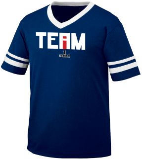 Team There It Is No I in Team Funny Slogans Sayings Mens Ringer V Neck 