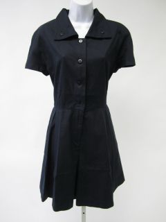 BYBLOS Navy Blue Collared Short Sleeve Anchor Button Front Romper Sz 