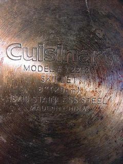 Cuisinart Model 722 20 8 Stainless Steel Skillet