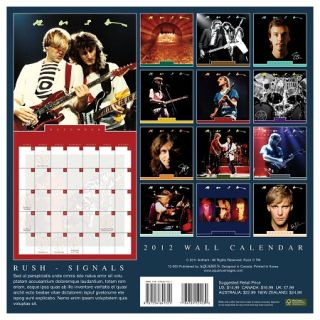 rush signals rock band 2012 wall calendar shipping info
