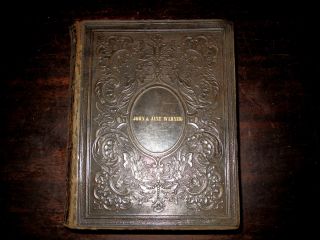    Bible ANTIQUE 1866 LEATHER Van Buskirk WARNER Oakland CA Civil War